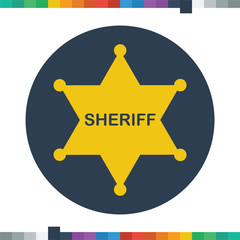 Flat police icon in a circle.