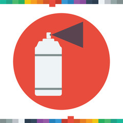 Flat spray can icon in a circle.