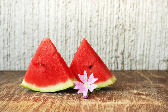 watermelon scices and flower