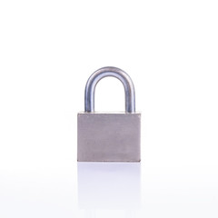 Old lock on white background