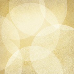 abstract round circle textured white shapes on yellow background in random floating pattern
