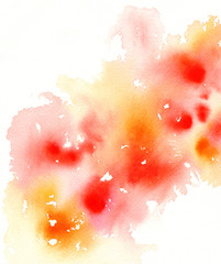 big red-yellow watercolor abstract spot/ vector illustration - 89026158