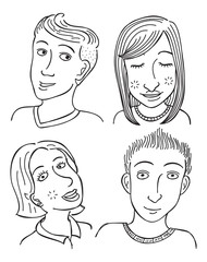 set of cartoon face