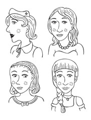 Set of cartoon face