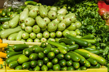 Green squash at the farm market