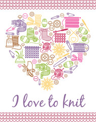 I love knitting heart