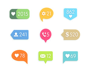 Like and information button icon with counter