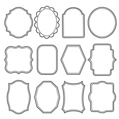 Blank frame and label mega set Vintage Retro Vector illustration