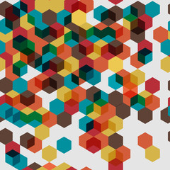 Seamless pattern of colorful abstract cubes