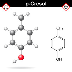Cresol molecule, para-cresol isomer