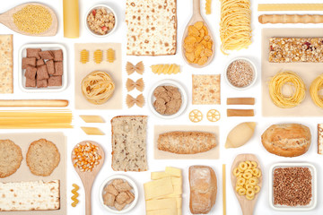 cereals on white background