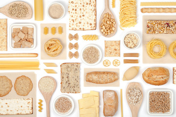 cereals on white background