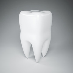 3d illustration of a tooth on a gray background