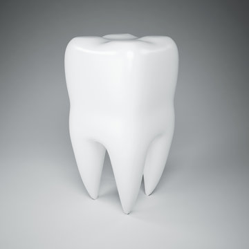 3d illustration of a tooth on a gray background