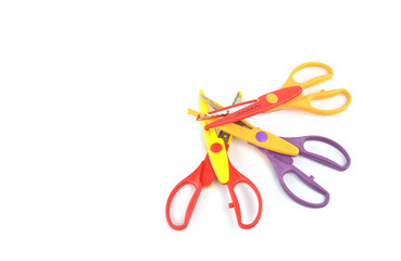 Used serrated color scissors