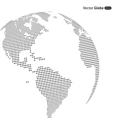 Vector abstract dotted globe, Central heating views over North a