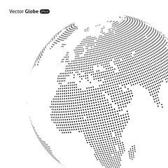 Vector abstract dotted globe, Central heating view on Europe and - 89032943
