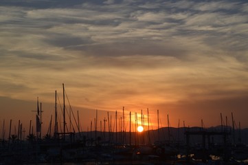 Naklejka premium Sonnenuntergang am Hafen 