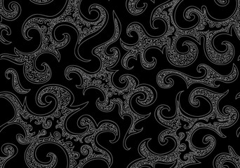 Beautiful luxury black and white vector seamless pattern