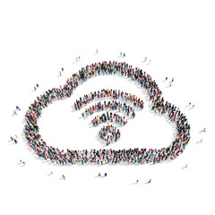group  people  shape  cloud