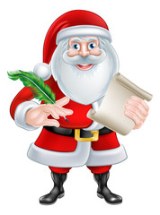 Santa Holding Scroll and Quill