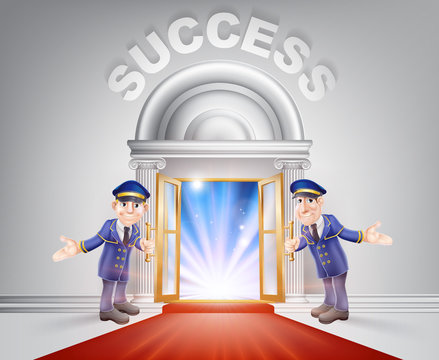 Red carpet door to Success