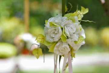 A bouquet of fake white