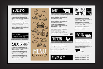 Restaurant cafe menu, template design. Food flyer.