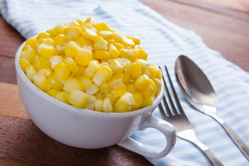 Sweet corn in a cup