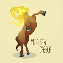 Mula sem cabe&ccedil;a (Headless Mule), a cursed woman - legend of the brazilian folklore