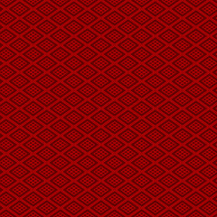 Seamless red Chinese style diamond check geometry pattern background.
