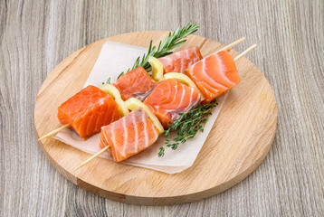 Salmon skewer