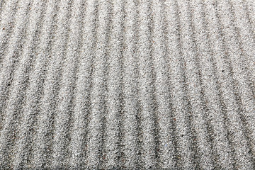 White Sand Rows in a Traditional Japanese Zen Garden