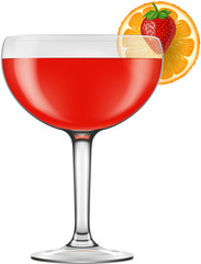Strawberry Daiquiri, vector illustration.