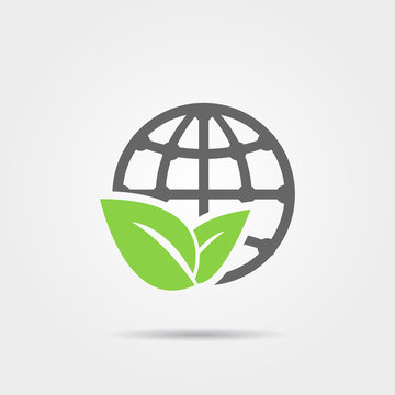 Earth and leaf icon