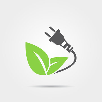Eco electric plug icon