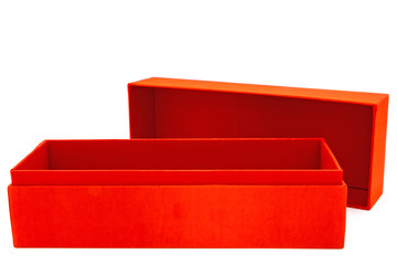 empty red gift box on white background