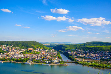 Bingen am Rhein and Rhine river, Rheinland-Pfalz, Germany