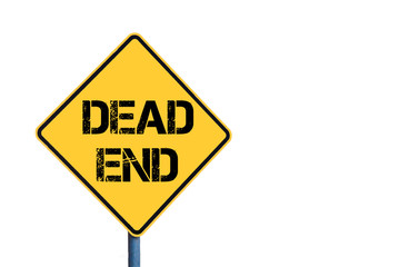 Yellow roadsign with Dead End message