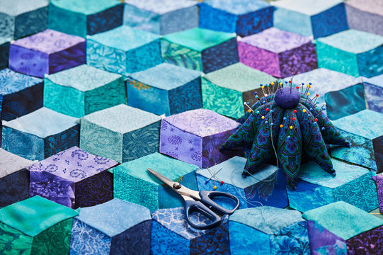 Preparing for the final quilt sewn blocks