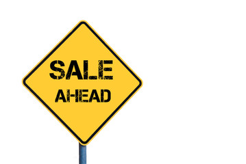 Yellow roadsign with Sale Ahead message