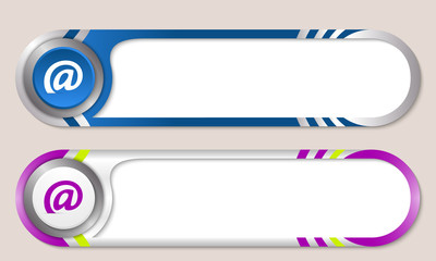 Obraz premium Vector buttons for your text and email symbol