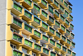 Balconies of the apartment building