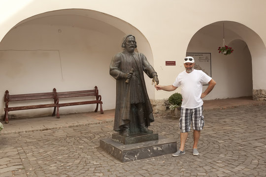 In the courtyard of Mukachevo Castle Palanok.