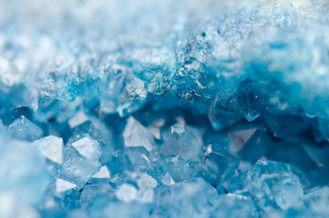 blue crystals Agate SiO2. Macro - obrazy, fototapety, plakaty