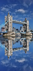 Famous Tower Bridge against blue sky in London, England