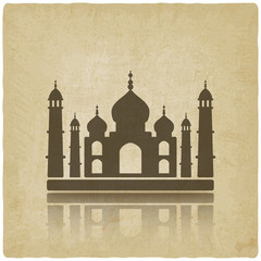 Taj Mahal on old background