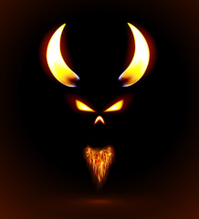 Fire silhouette of the devil