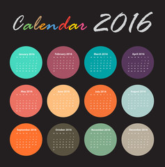 Calendar 2016 Vector design