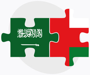 Saudi Arabia and Oman Flags